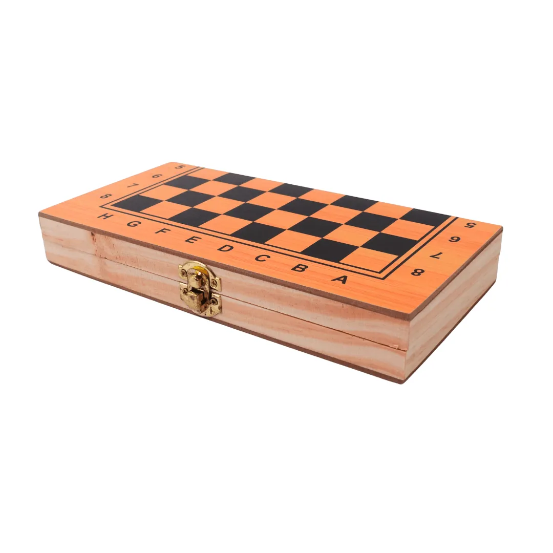 2 in 1 Game-Adult Wooden Folding Chess Set Box With Coin-Medium-1 Box