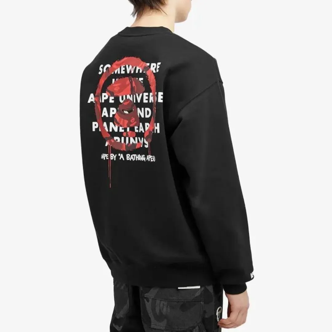 A BATHING APE  |Crew Neck Unisex Street Style Long Sleeves Cotton Oversized