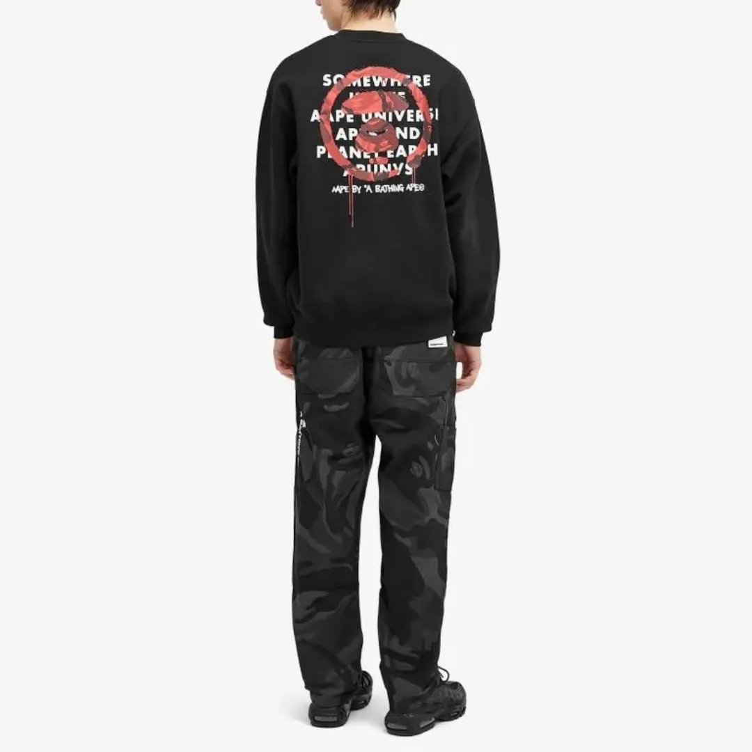 A BATHING APE  |Crew Neck Unisex Street Style Long Sleeves Cotton Oversized