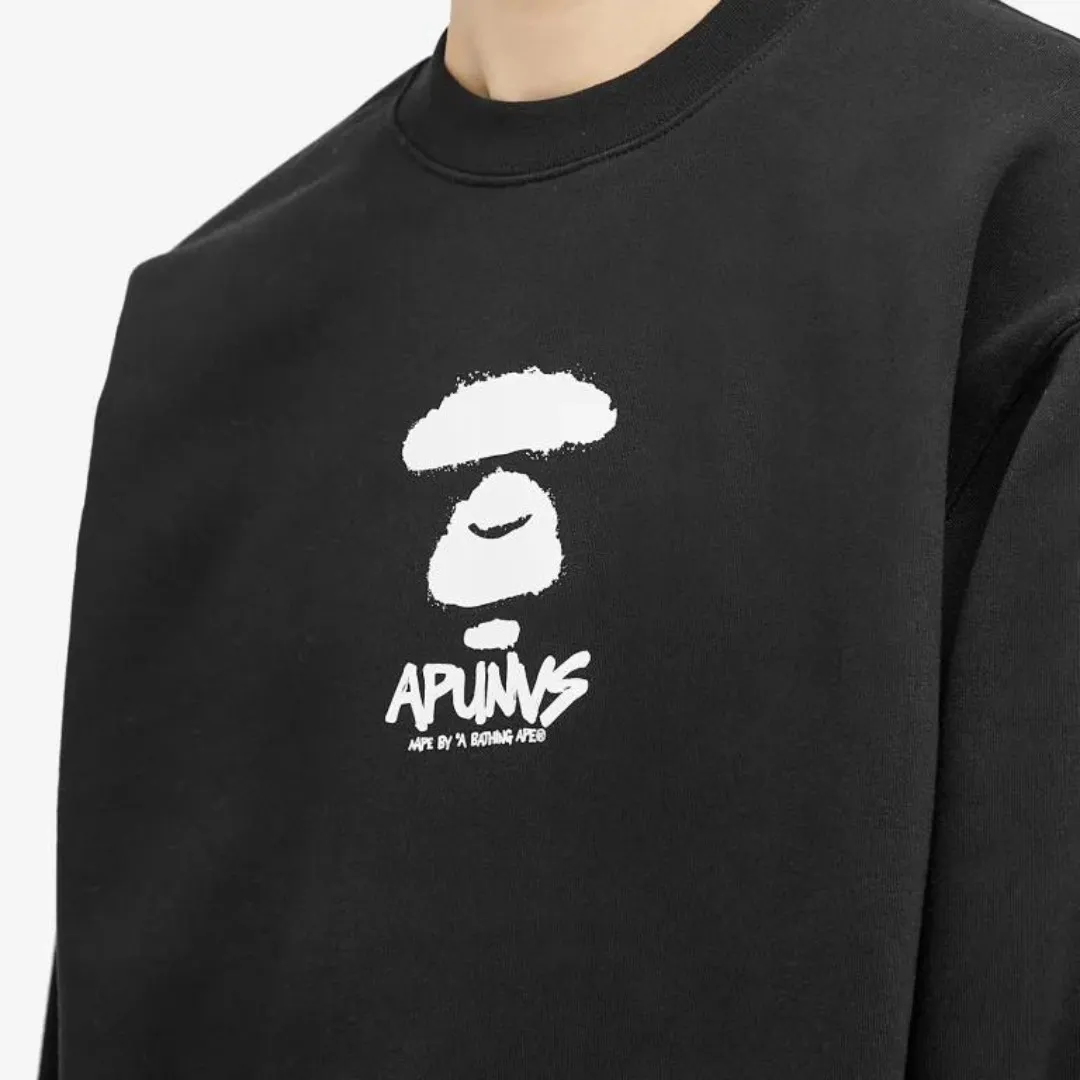 A BATHING APE  |Crew Neck Unisex Street Style Long Sleeves Cotton Oversized