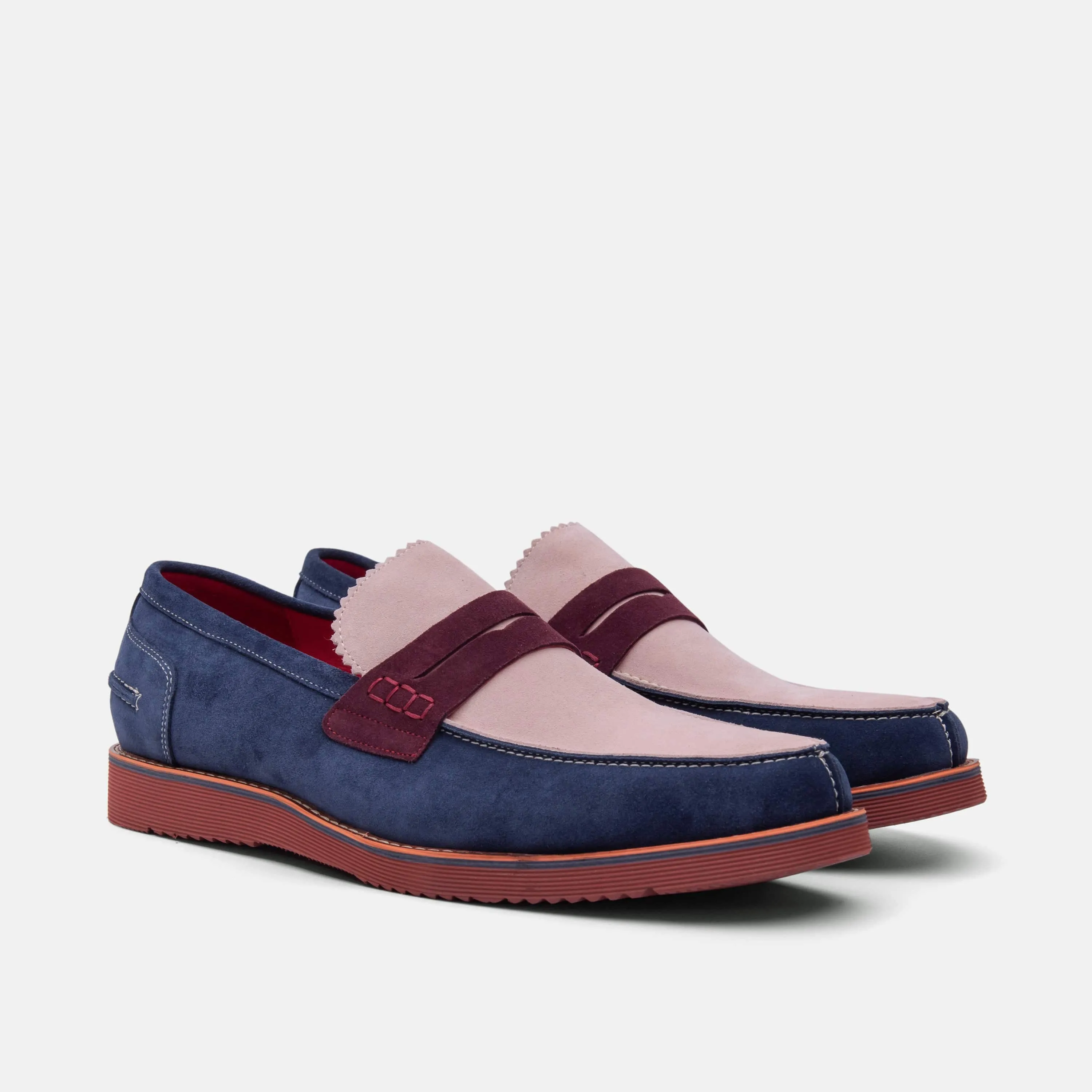 Abe Blue Earth Suede Penny Loafers