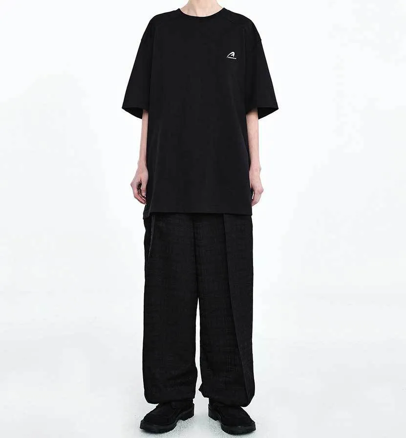 ADERERROR  |Unisex Street Style Plain Cotton Oversized Logo T-Shirts