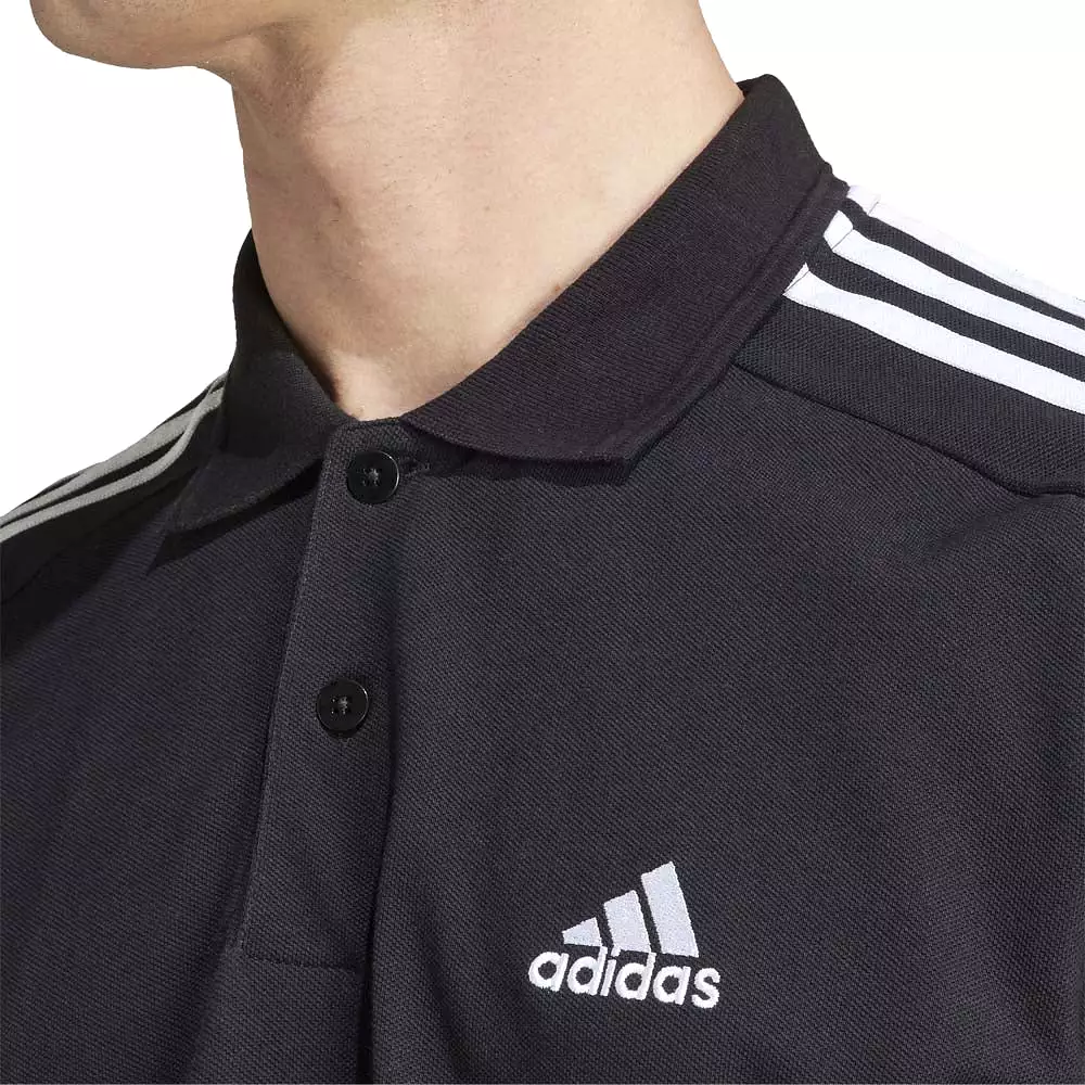 adidas Men's Essentials Piqué Embroidered Small Logo 3-Stripes Polo Shirt