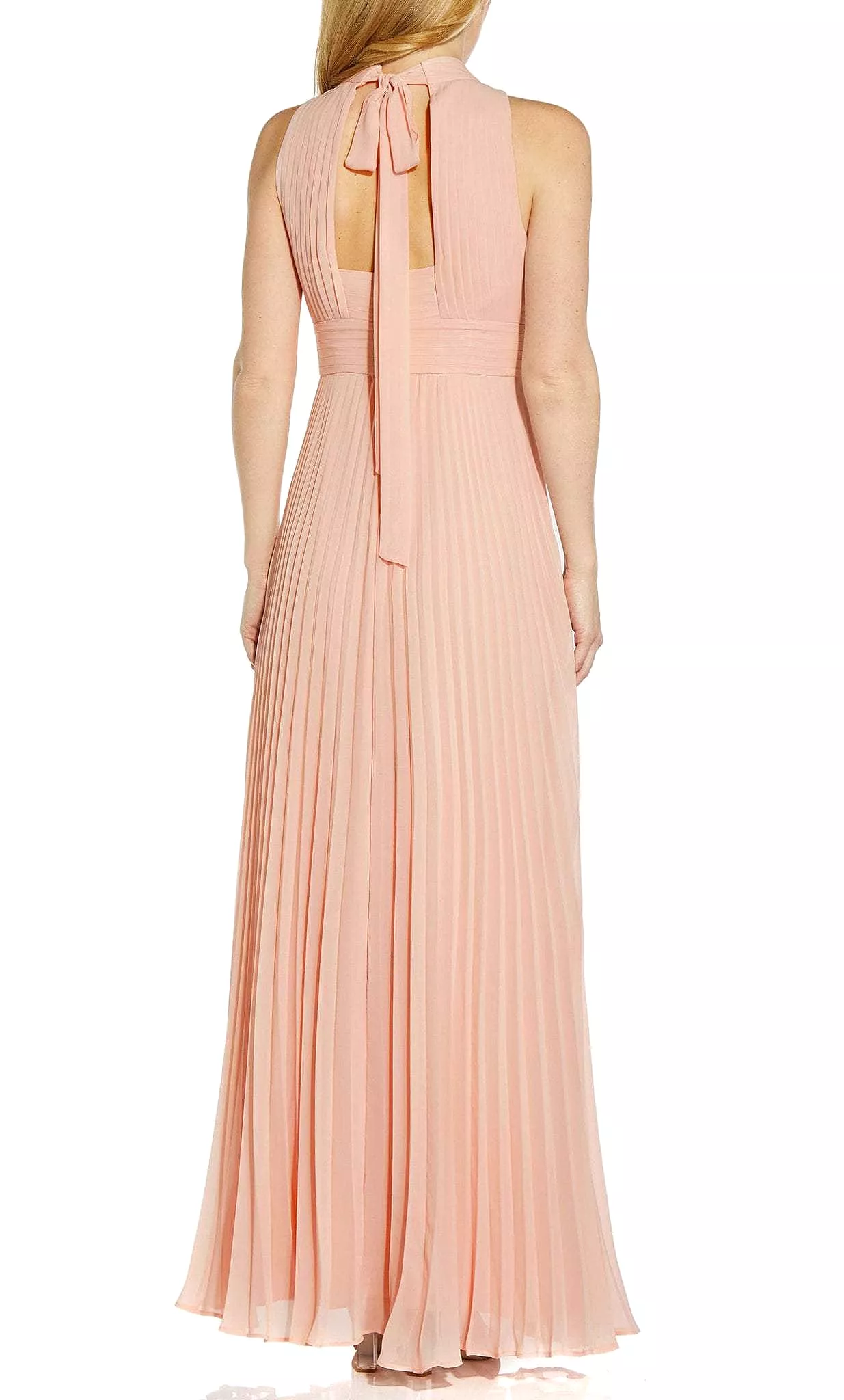 Adrianna Papell AP1E208859 - High Neck Pleated A-line Dress