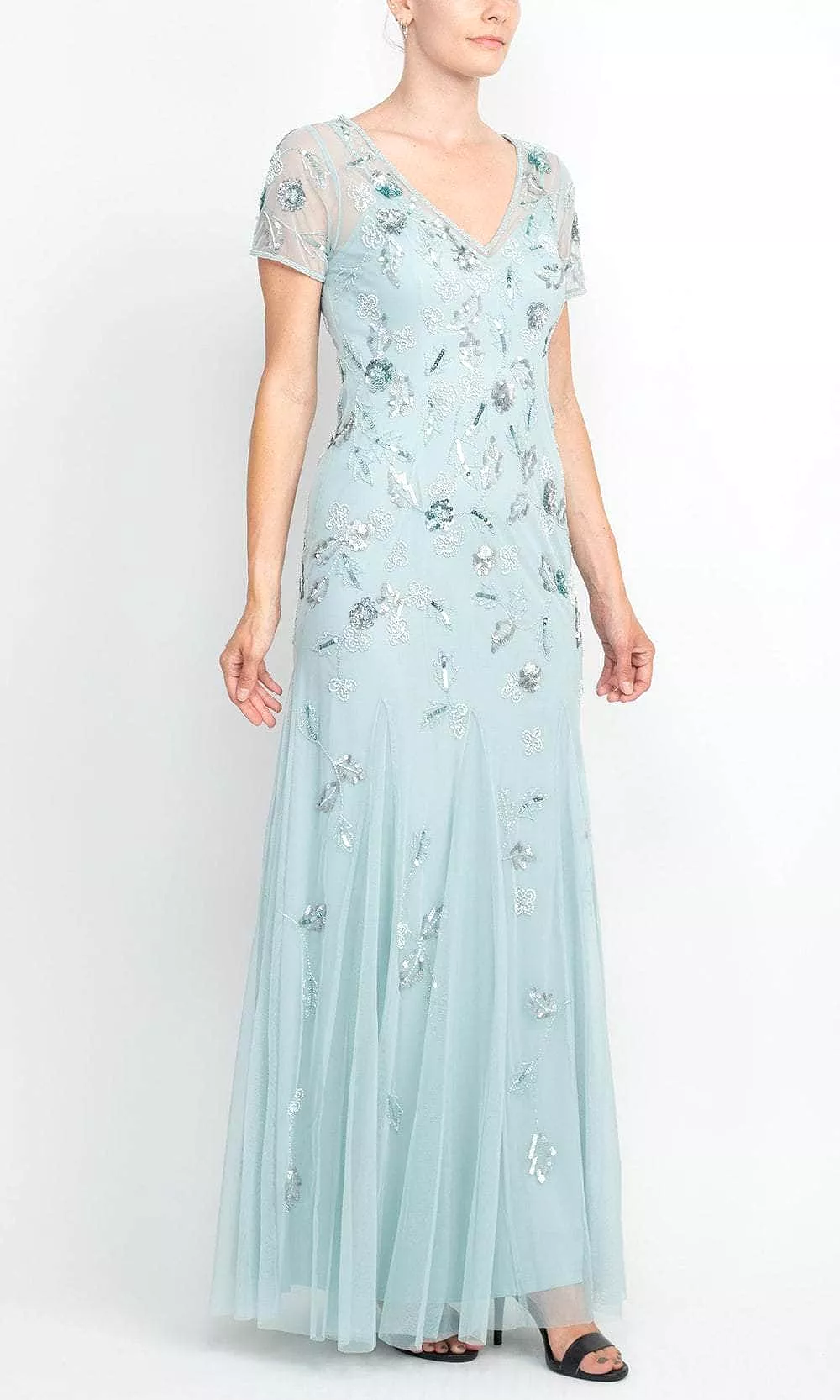 Adrianna Papell AP1E209044 - Short Sleeve Sequin Formal Gown