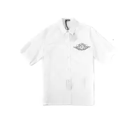 AIR DIOR MEN WOVEN SHORT SLEEVE SHIRT WHITE