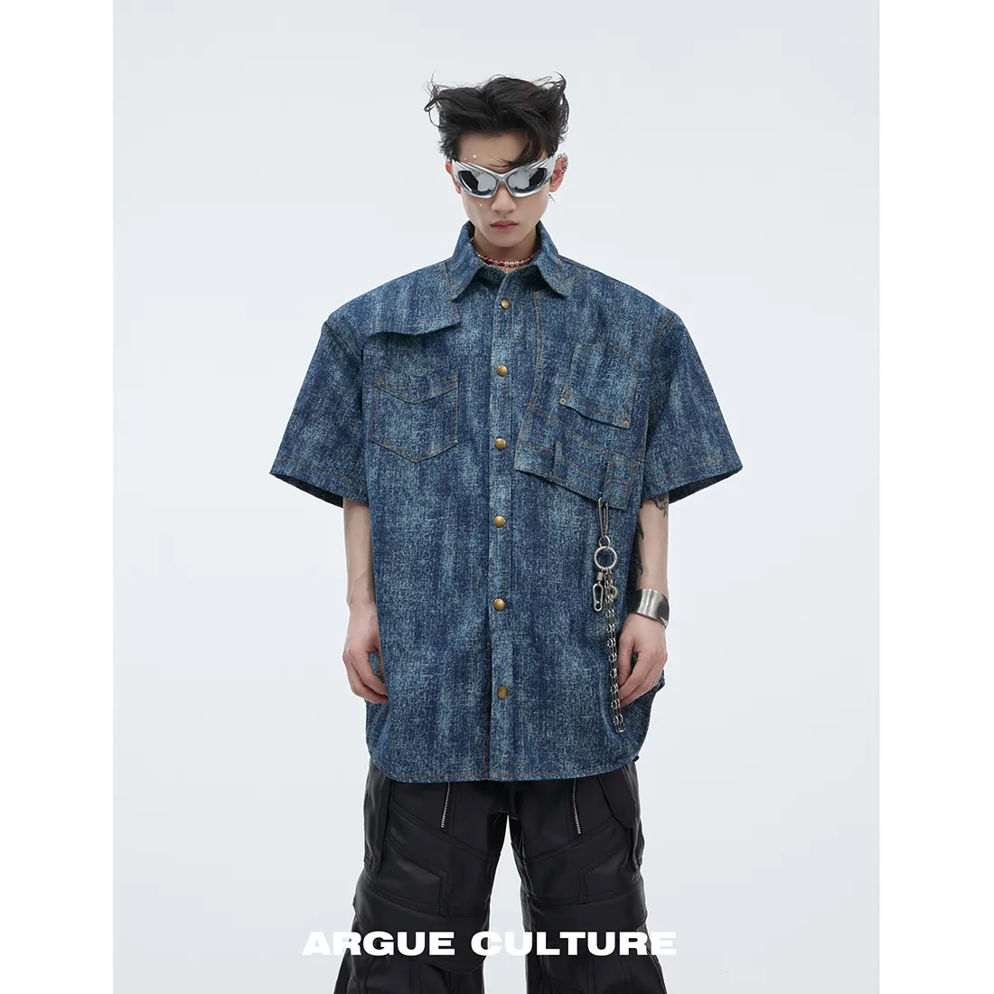 Argue Culture  |Unisex Street Style Plain Cotton Short Sleeves Oversized