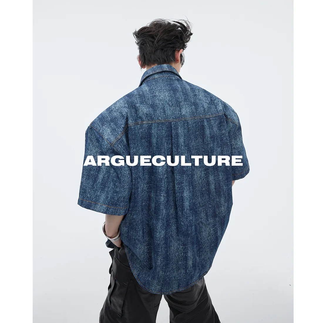 Argue Culture  |Unisex Street Style Plain Cotton Short Sleeves Oversized