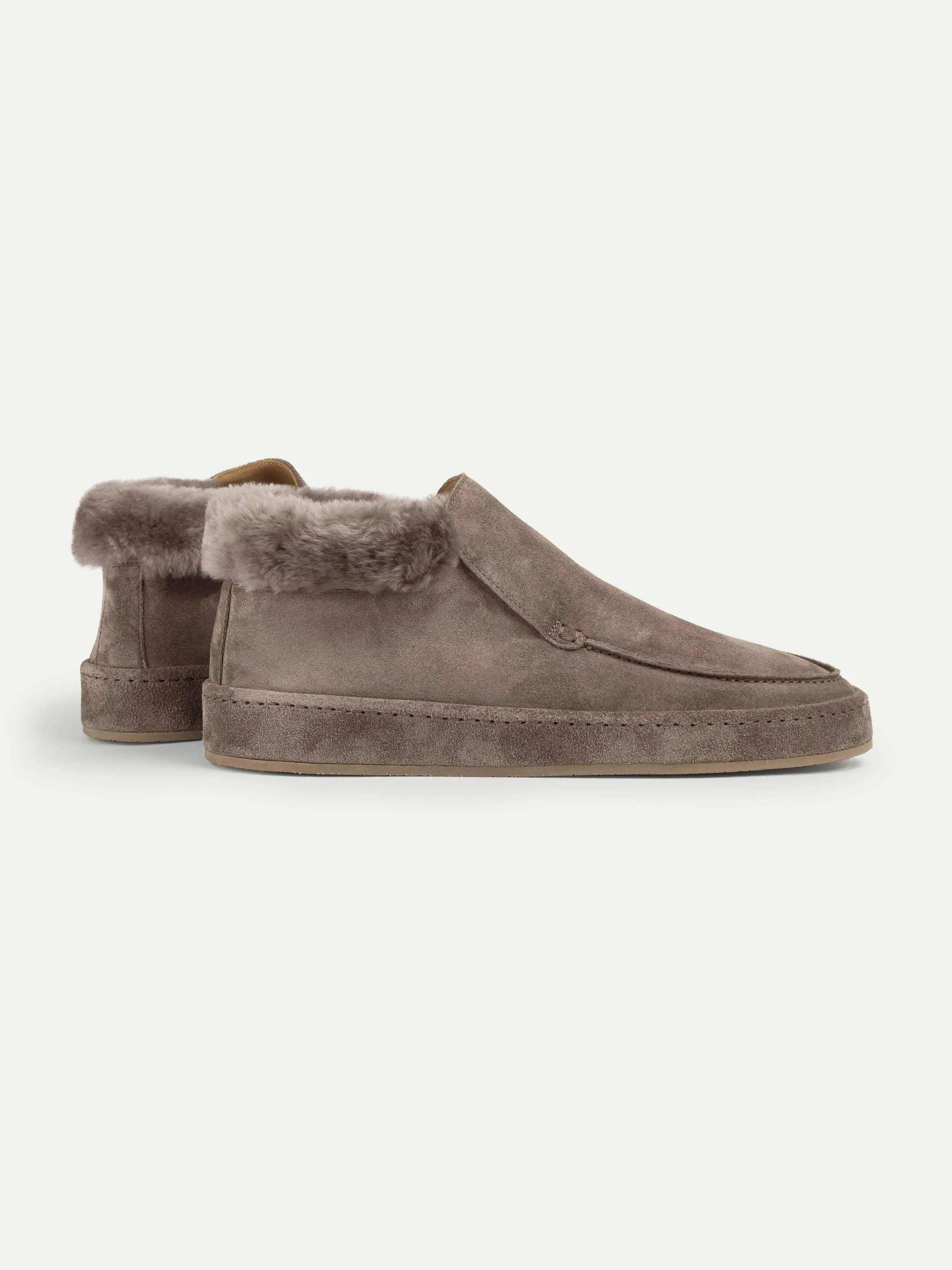 Ash Grey Voyager City Loafer Fur Trim