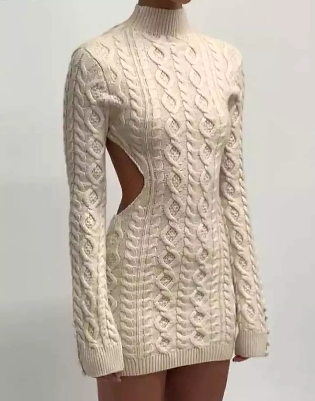 Backless Cable Knit Dress