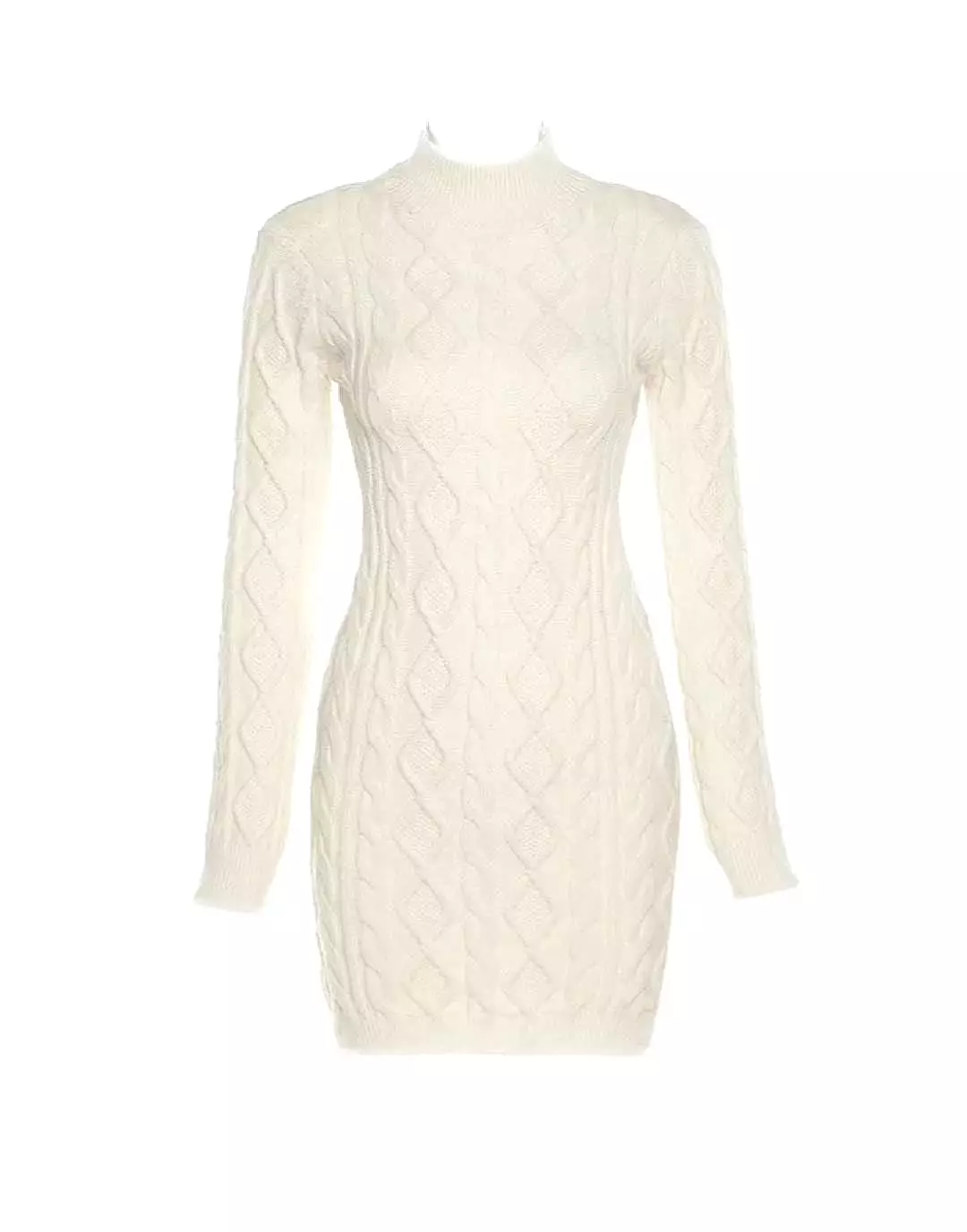 Backless Cable Knit Mini Dress