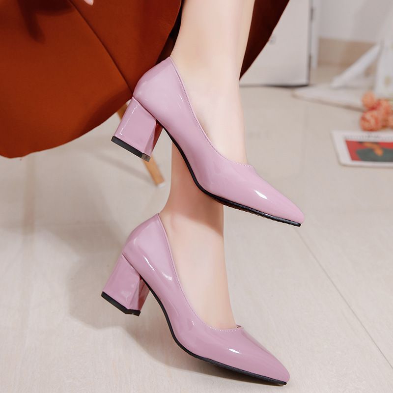 Block-Heel Pointy Pumps (Various Designs) BL33