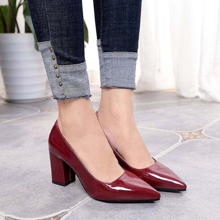 Block-Heel Pointy Pumps (Various Designs) BL33