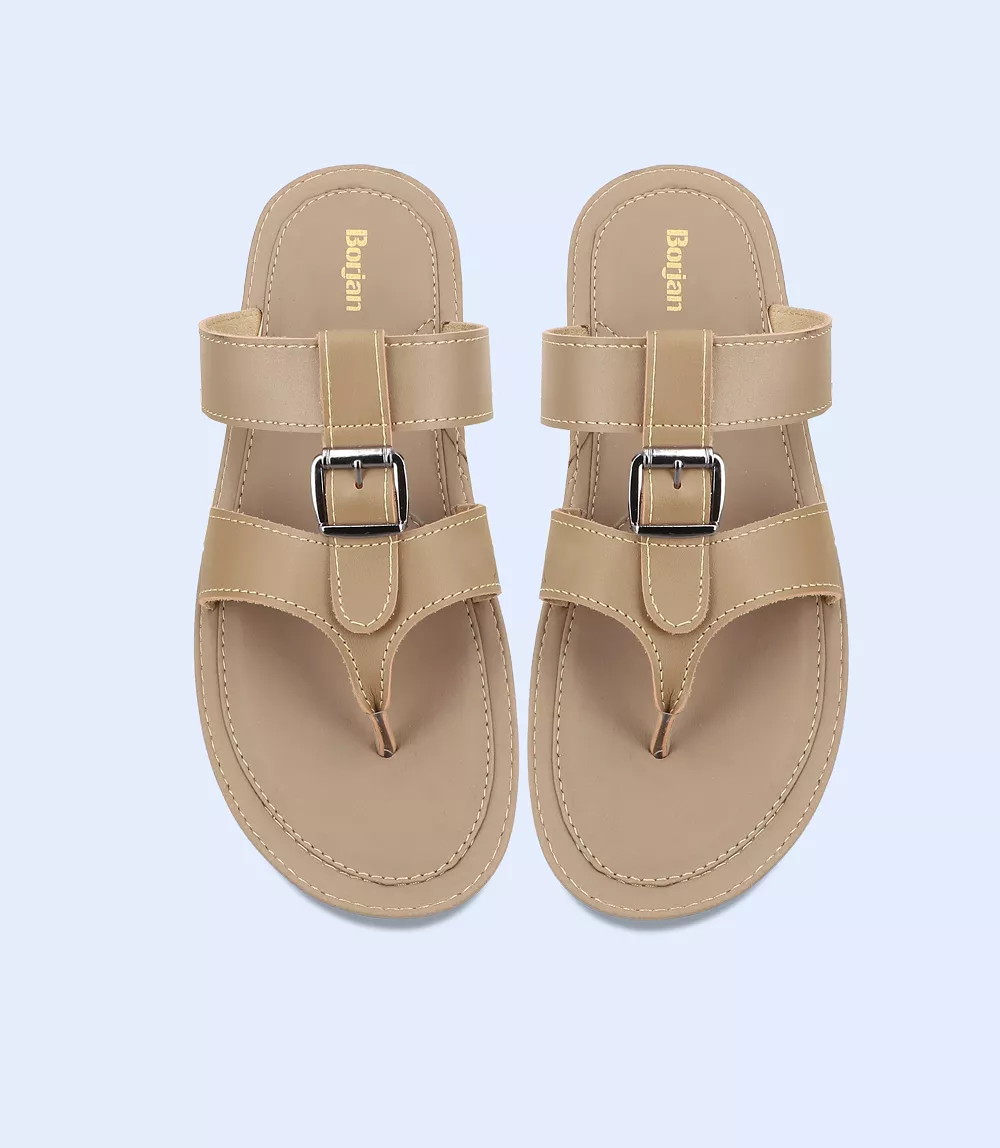 BM5465-BEIGE-Men Chappal