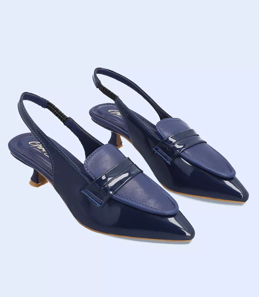 BW8193-NAVY-Women Casual Sling Backs