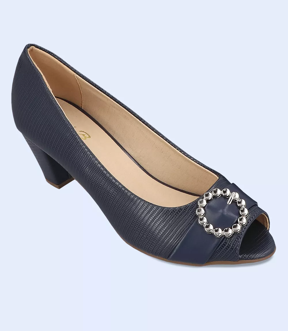 BW8342-NAVY-Women Casual Peep Toe's