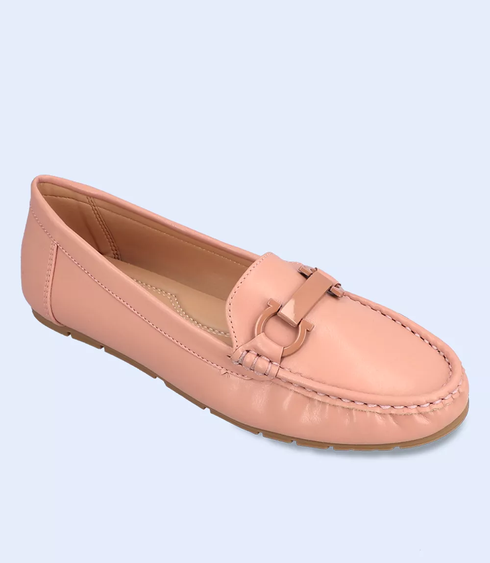 BW8490-PEACH-Women Casual Moccasins