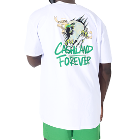 Cashland Forever T-shirt  White : Kelly Green Logo