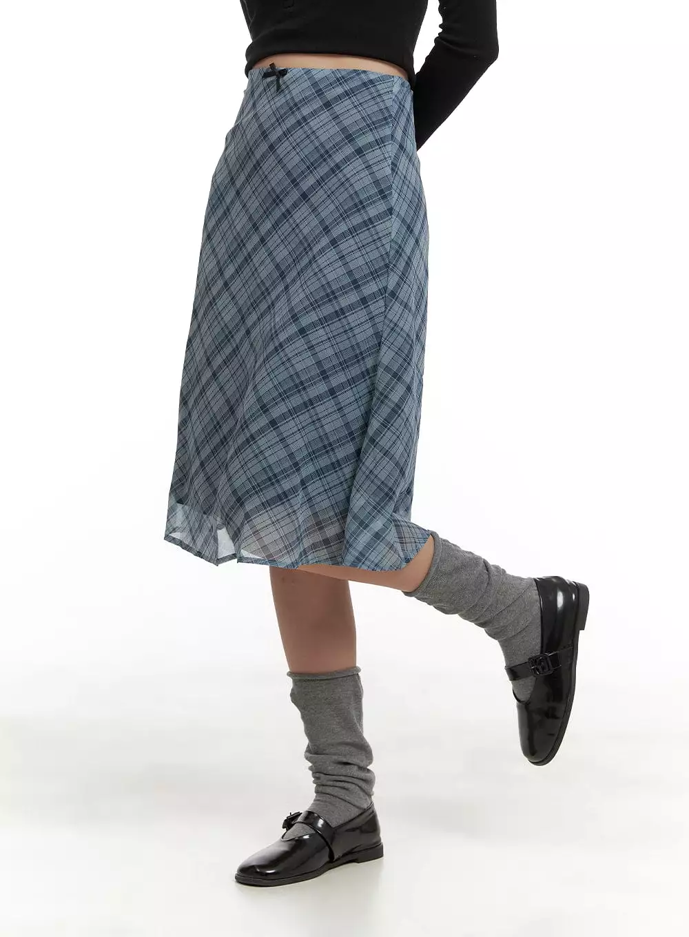 Checkered Midi Skirt CA415