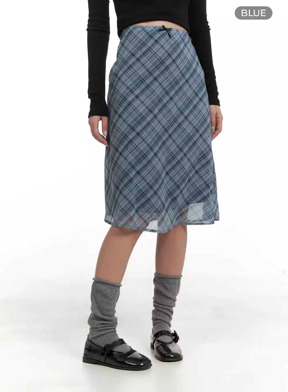 Checkered Midi Skirt CA415