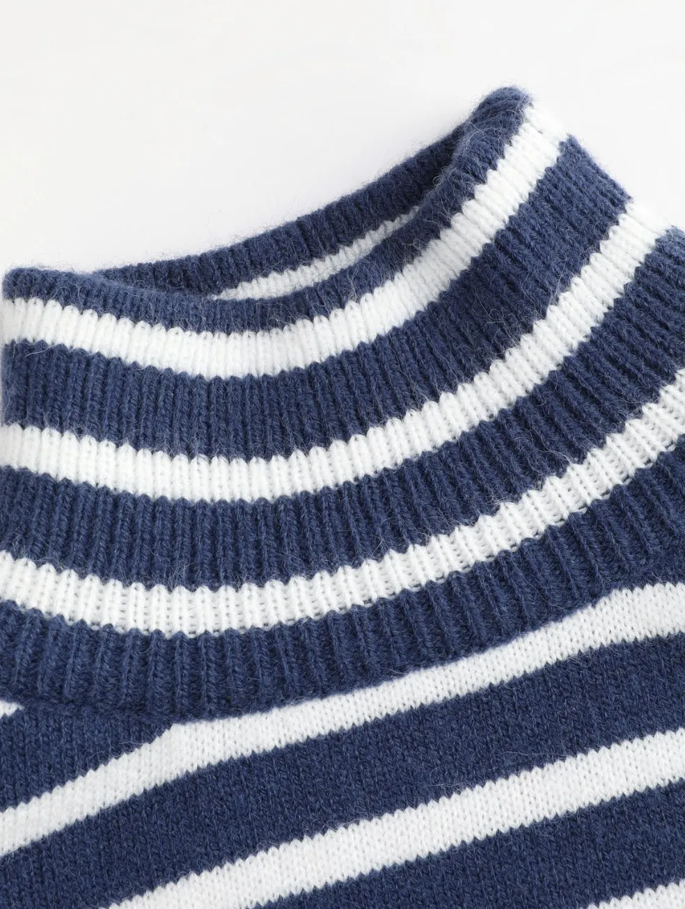 Cider  |Stripes Long Sleeves High-Neck Oversized V-neck & Crew neck