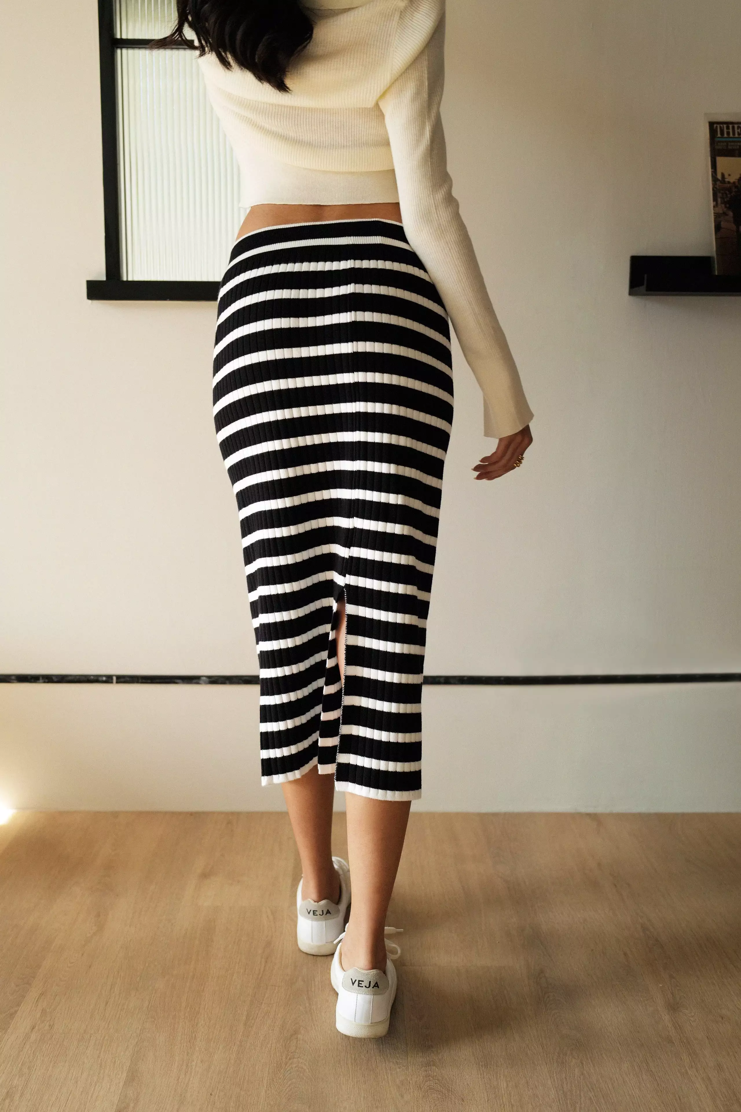 Coastline stripes knit skirt