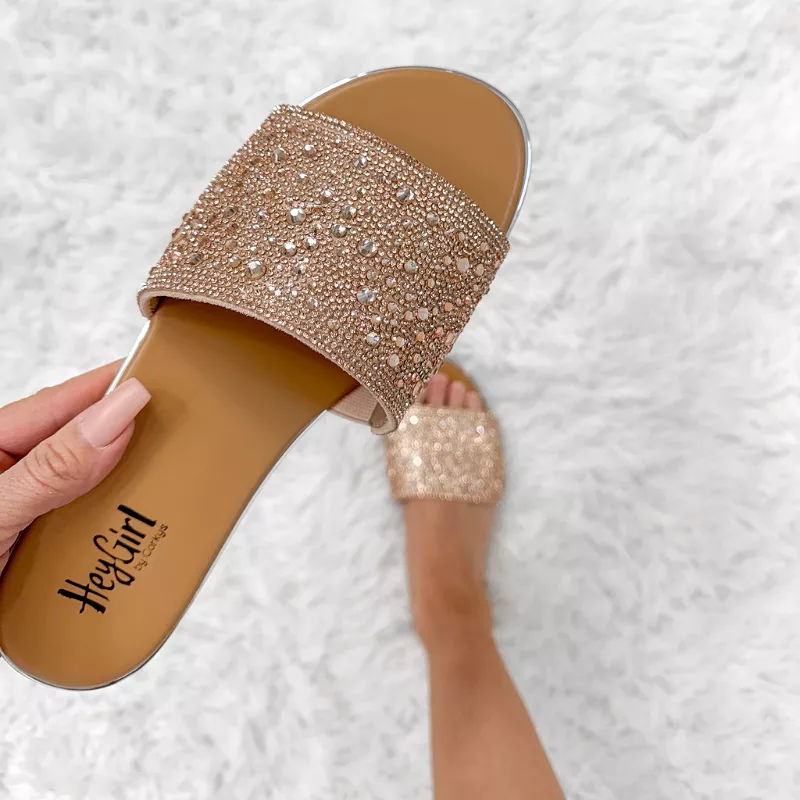 Corky's Pizzazz Champagne Rhinestones Sandals