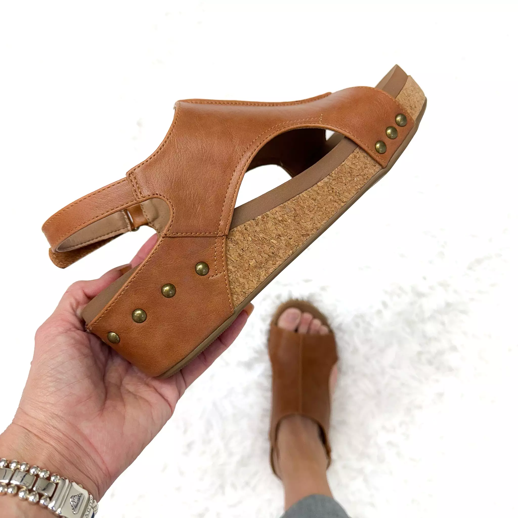 Corkys Volta II Smooth Cognac Sandals