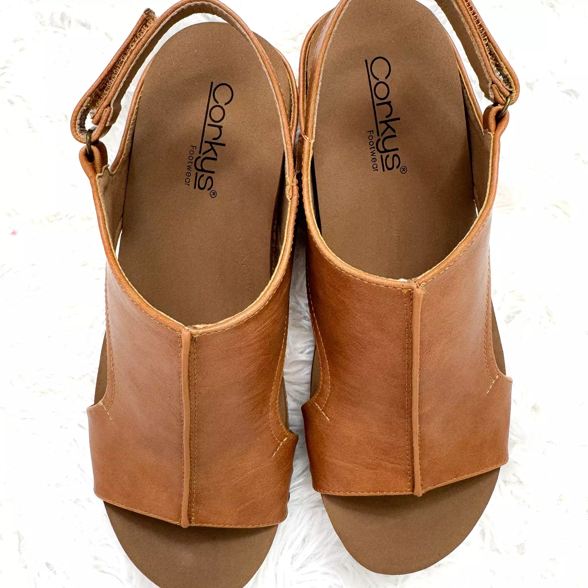 Corkys Volta II Smooth Cognac Sandals