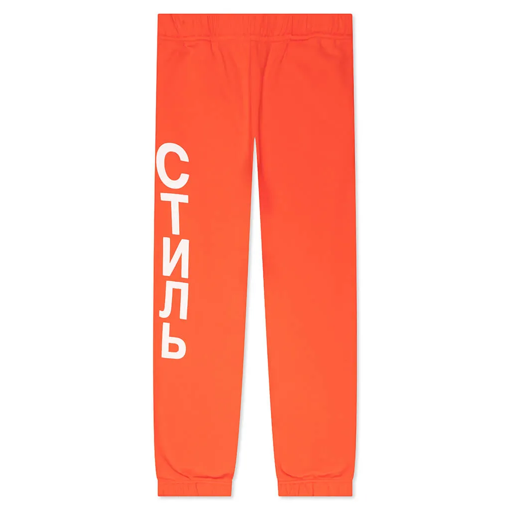 CTNMB Sweatpants - Orange/White