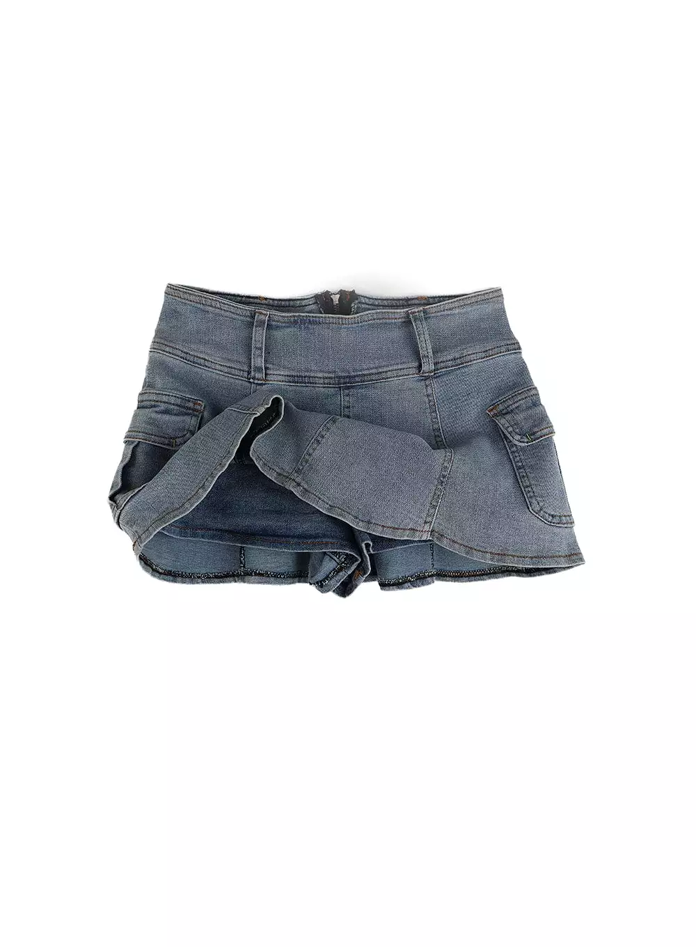 Denim Cargo Mini Skirt IM404