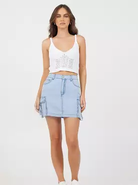 DENIM TENCEL MINI SKIRT