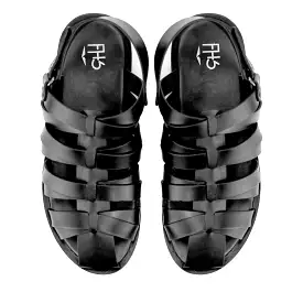 Dot Embossed Sandals-Black