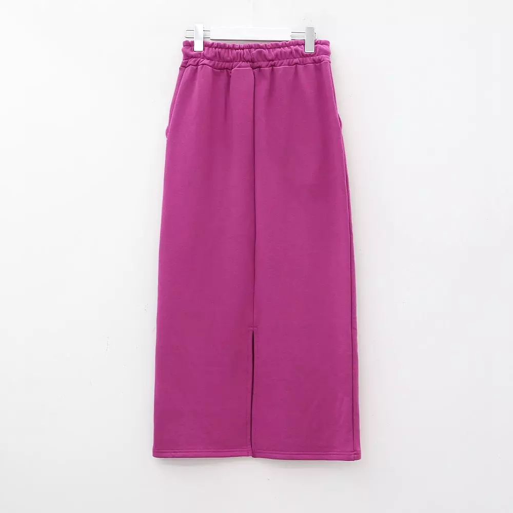 Drawstring Waist Maxi Sweat Skirt CA05