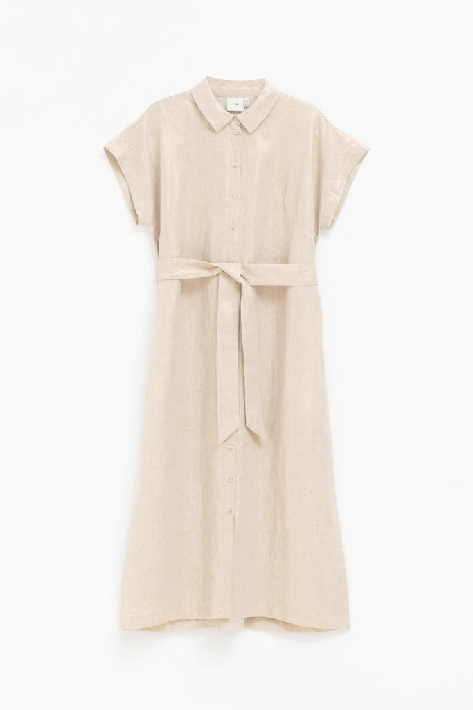 Elk The Label - Metalen Shirt Dress - Gold Linen