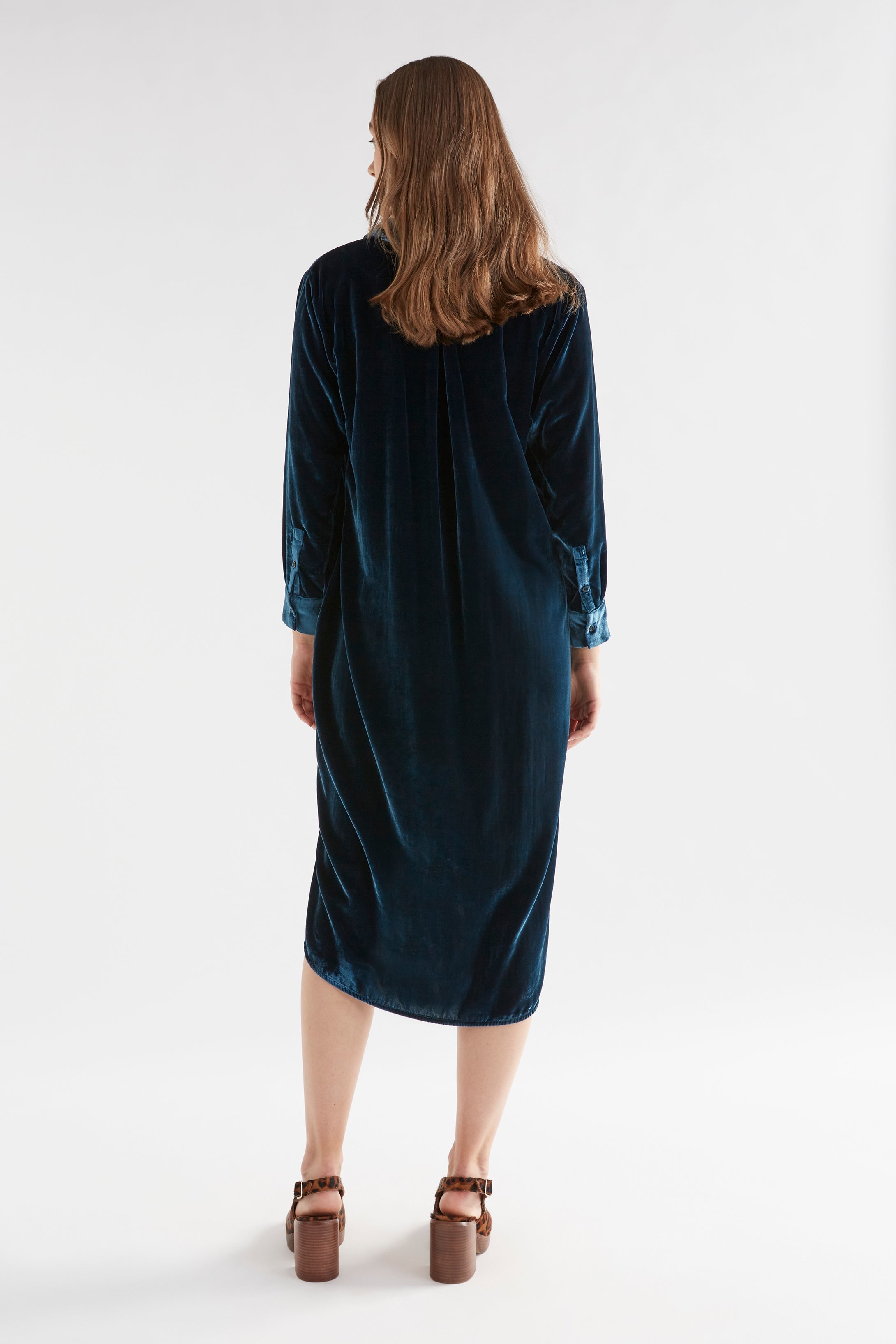 Elk The Label - Suuri Velvet Shirt Dress - Teal