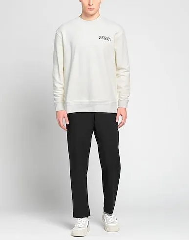 Ermenegildo Zegna  |Crew Neck Long Sleeves Plain Cotton Oversized Logo Luxury