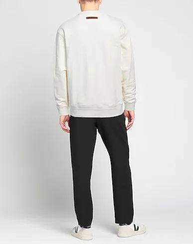 Ermenegildo Zegna  |Crew Neck Long Sleeves Plain Cotton Oversized Logo Luxury