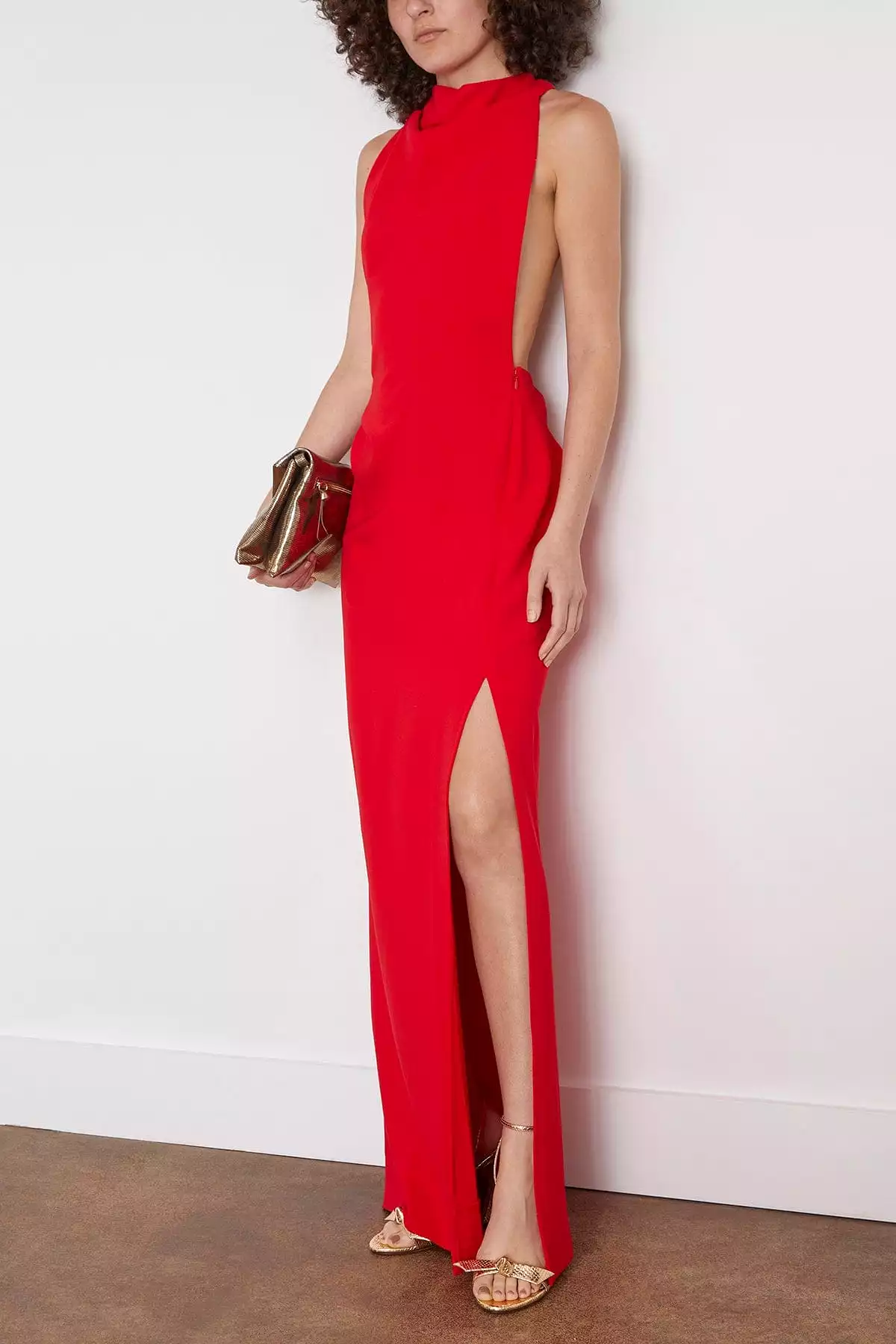 Faye Backless Dress in Red