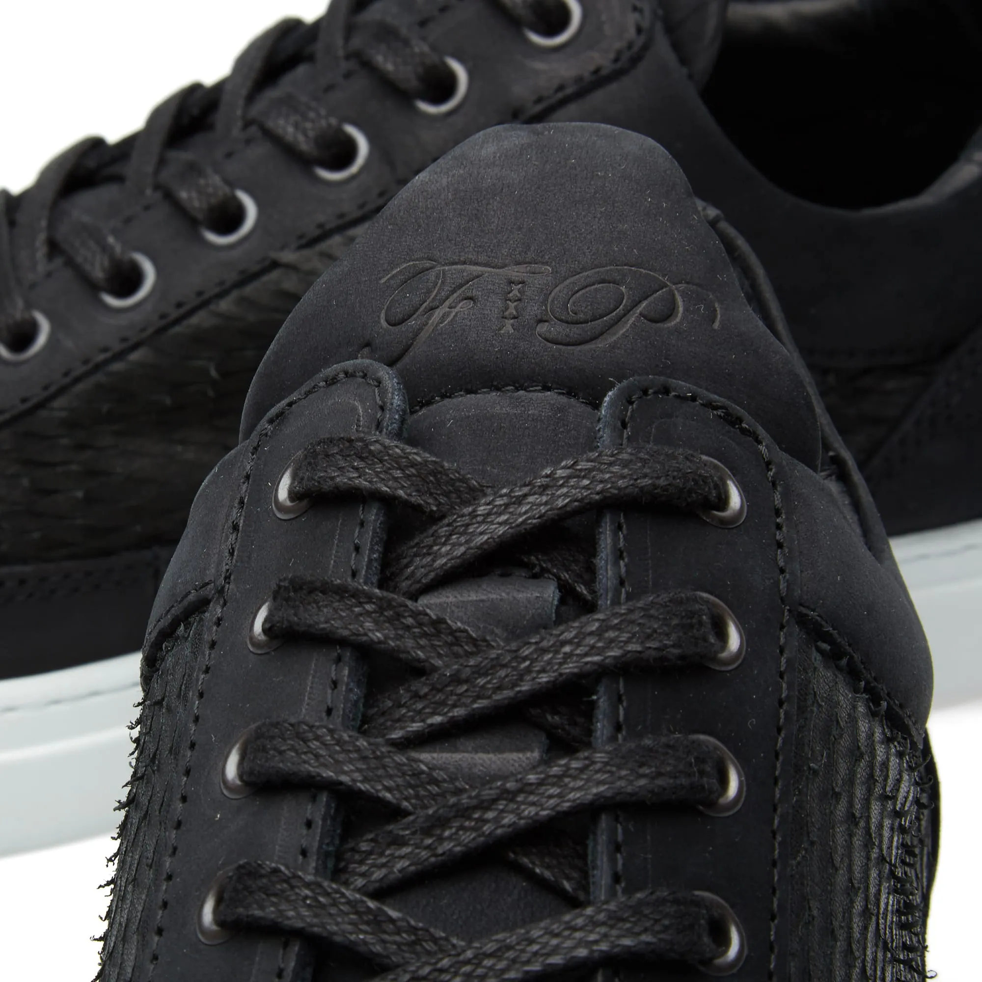 Filling Pieces Low Top SneakerBlack Hairy Fur