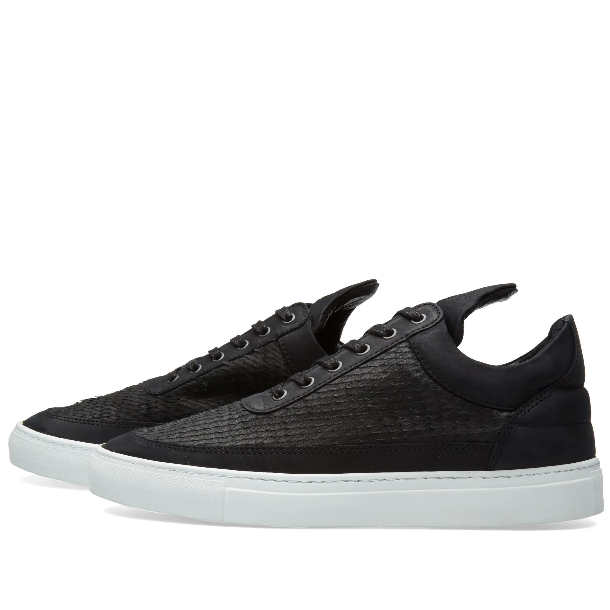 Filling Pieces Low Top SneakerBlack Hairy Fur