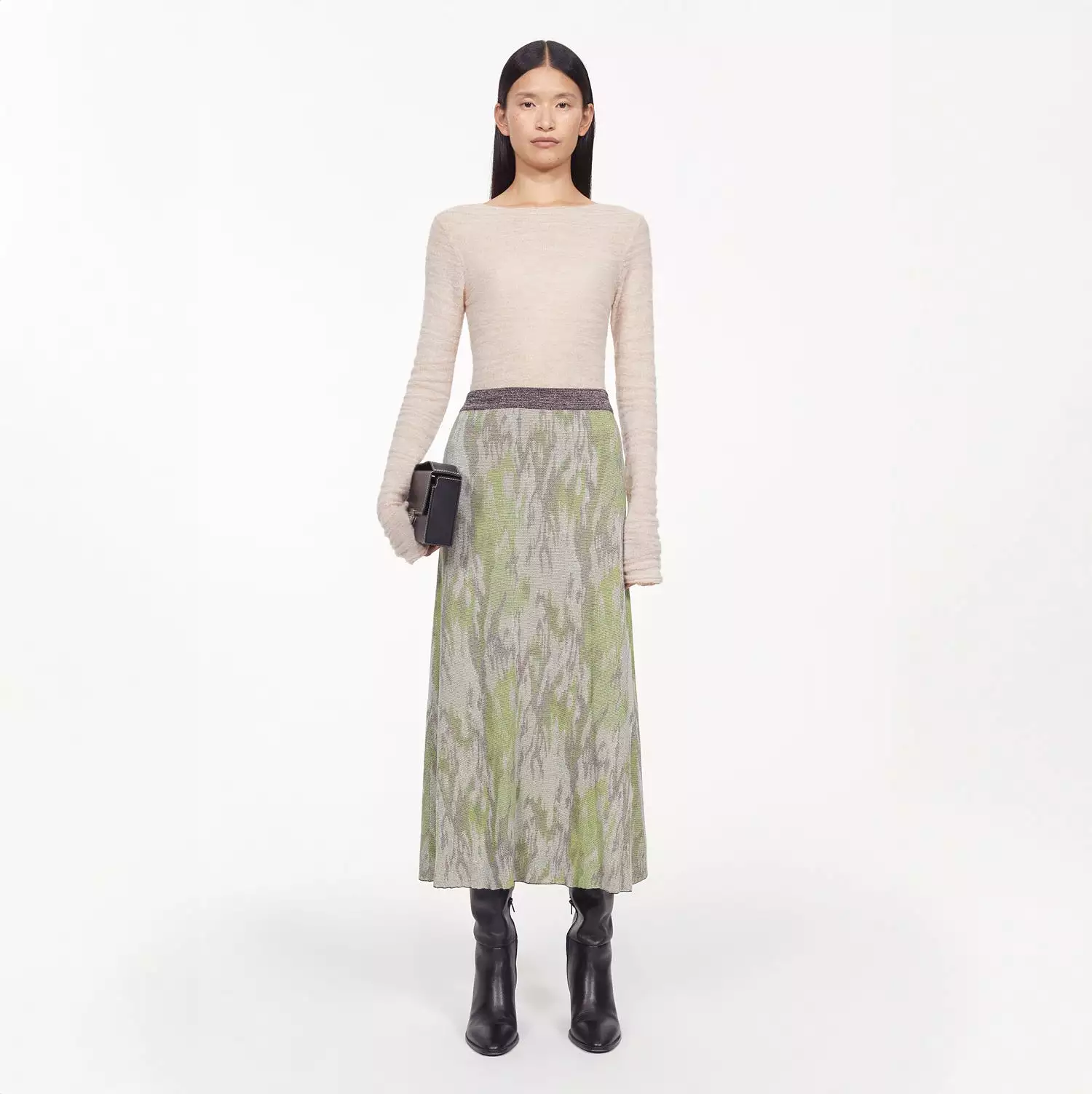 FLORA JAQUARD KNITTED SKIRT