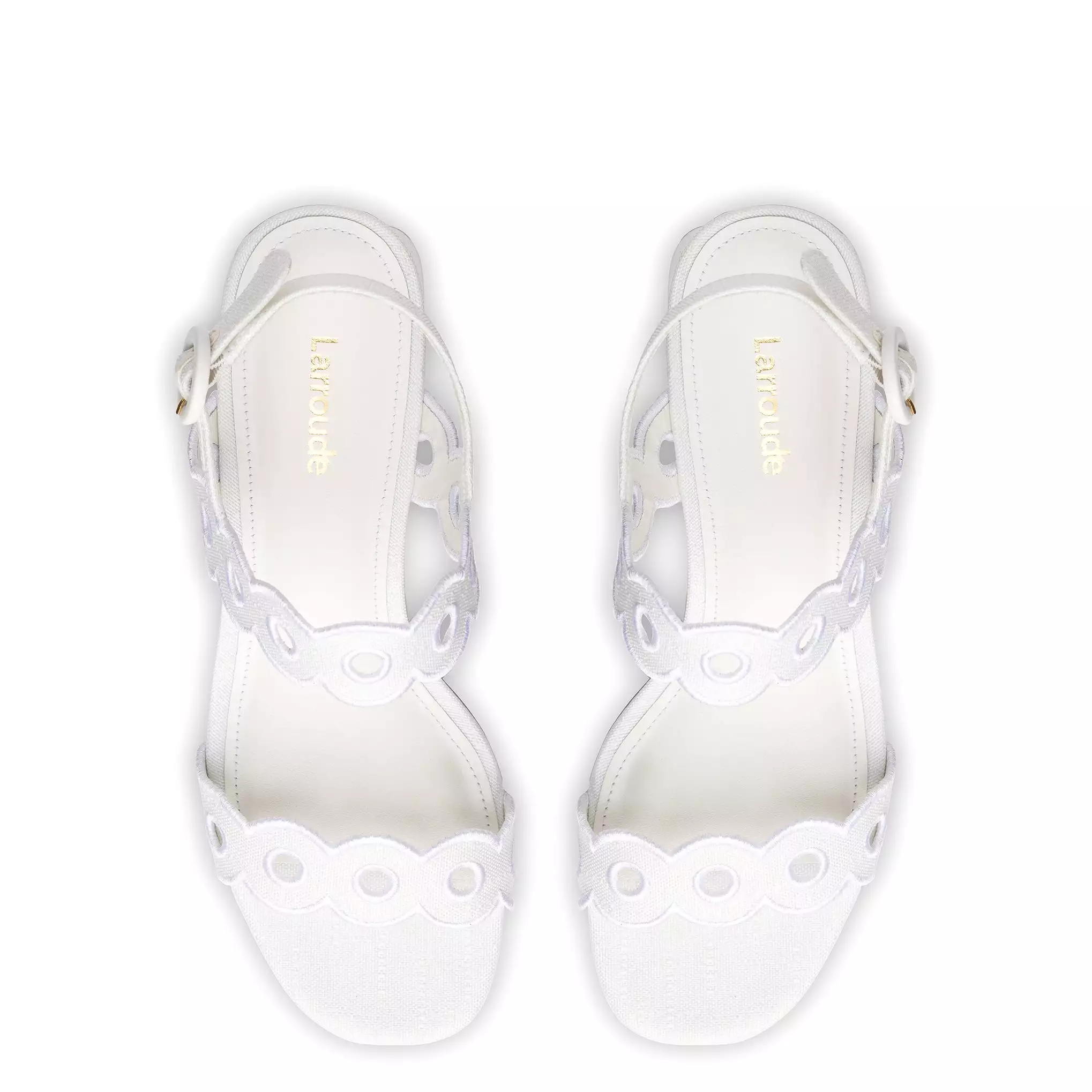 Florence Broderie Sandal In White Raffia