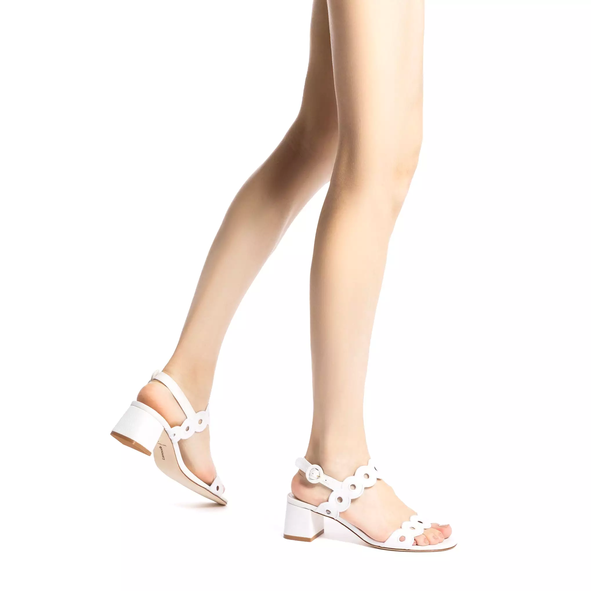 Florence Broderie Sandal In White Raffia