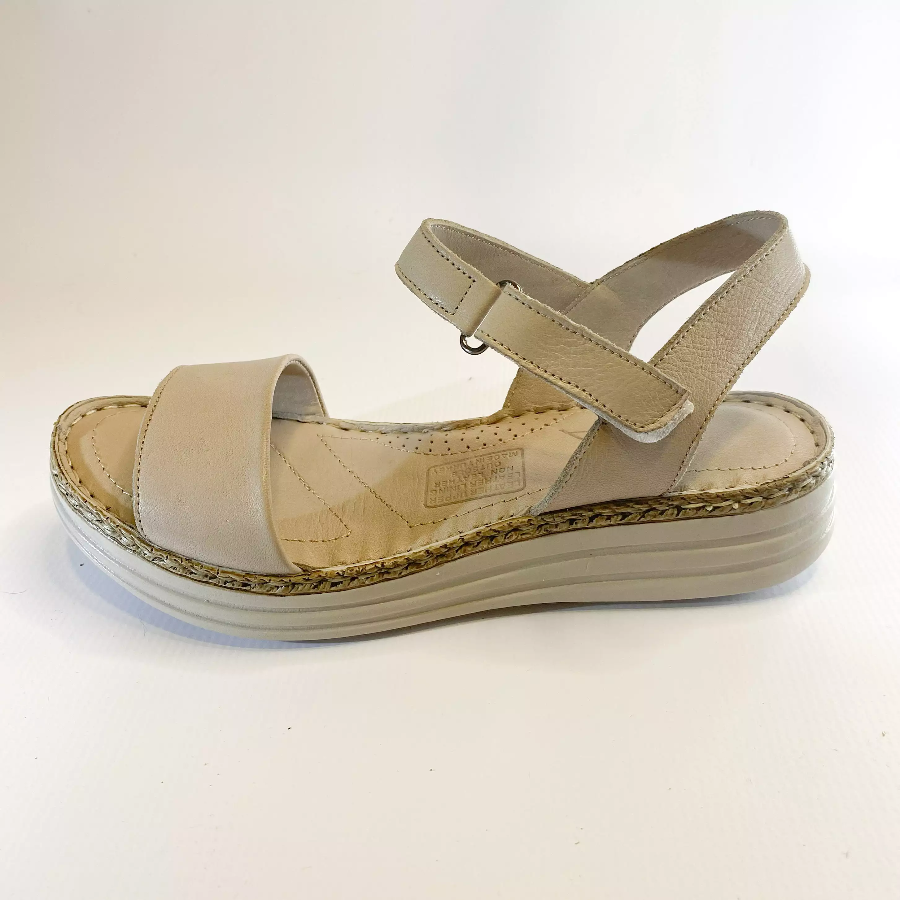 Gia grey leather flatform sandal