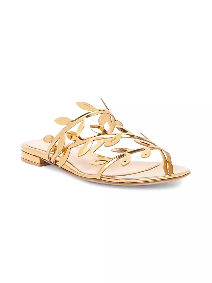 Gianvito Rossi Leaf Metallic Sandal