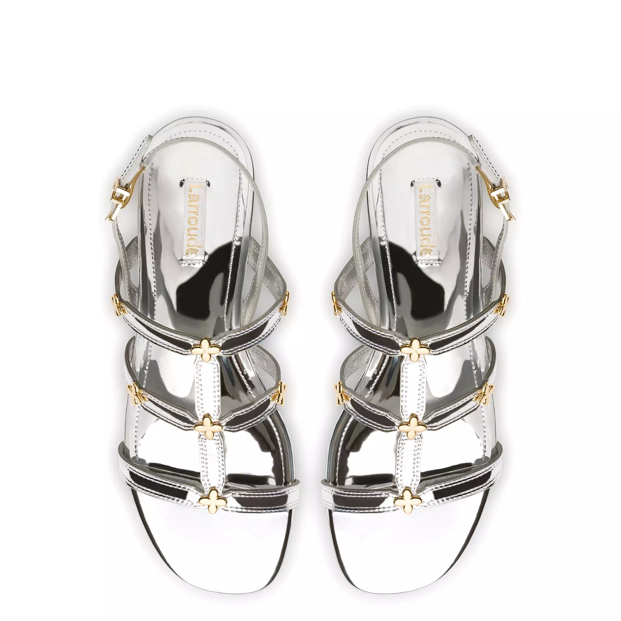 Harmony Flat Sandal In Silver Specchio