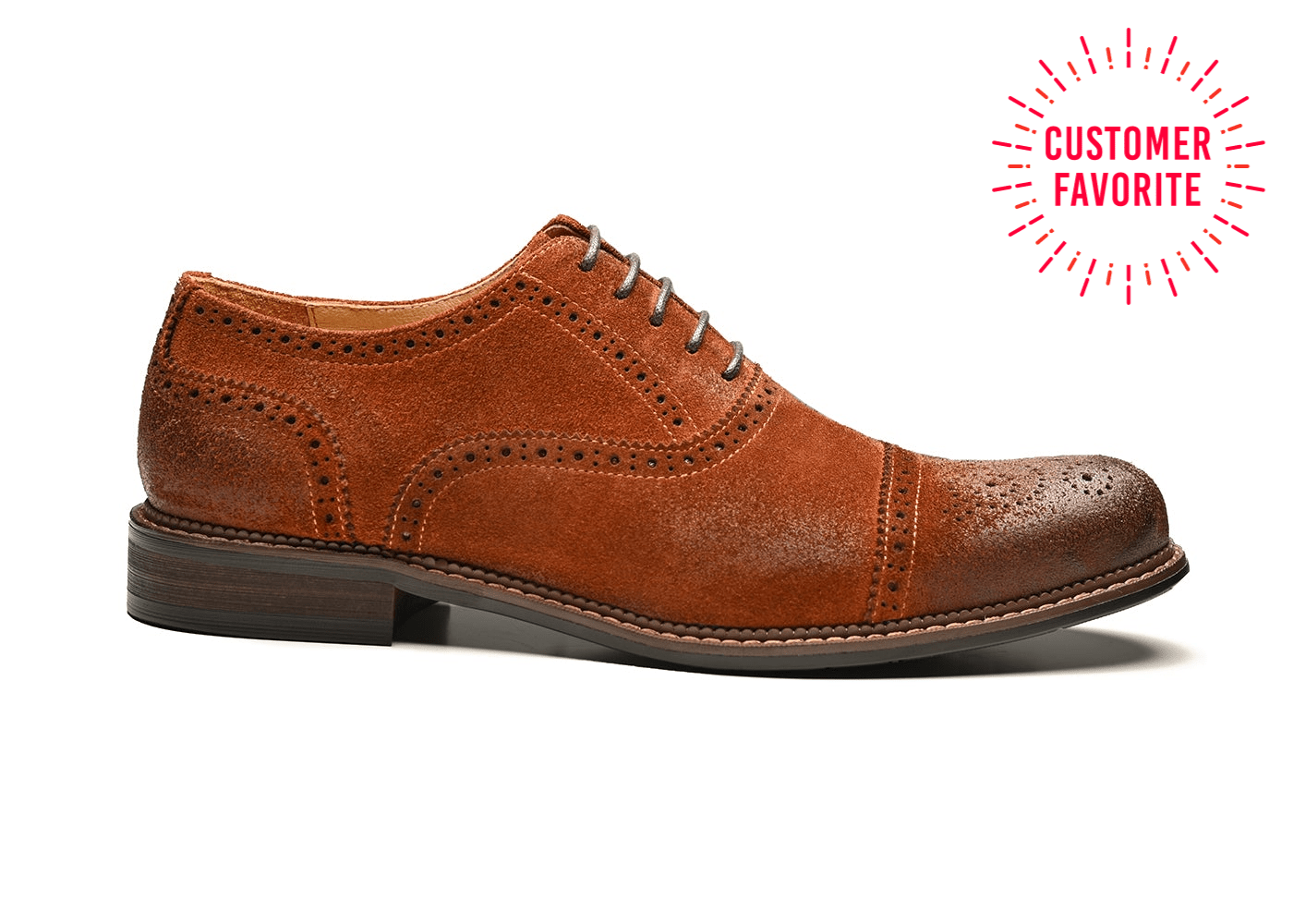 IVY CAMEL | Suede Brogue Oxfords