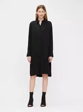 J.Lindeberg Womens Georgia Midi Shirt Dress - BLACK