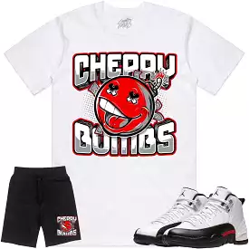 Jordan 12 Red Taxi 12s Sneaker Outfit - RED CHERRY BOMBS